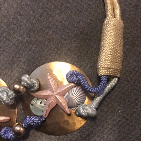 Gold and Blue Belt with Nautical Designs - Picture 5 of 8